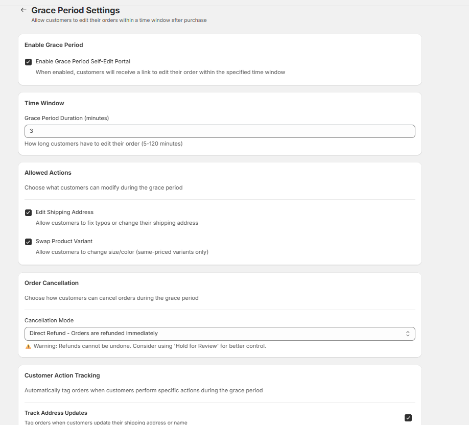 Grace Period Settings Overview