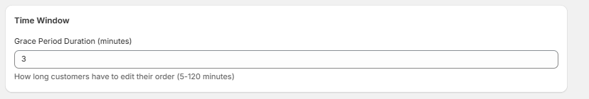Time Window Settings